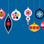 Retro Christmas Baubles on a dark background Coffee Mug Gallery Image 2
