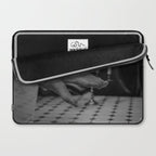 Let it all hang out; female portrait with candles in the bathtub black and white photograph - photography - photographs Laptop Sleeve Gallery Image 2