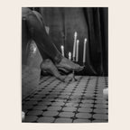 Let it all hang out; female portrait with candles in the bathtub black and white photograph - photography - photographs Poster Gallery Image 4