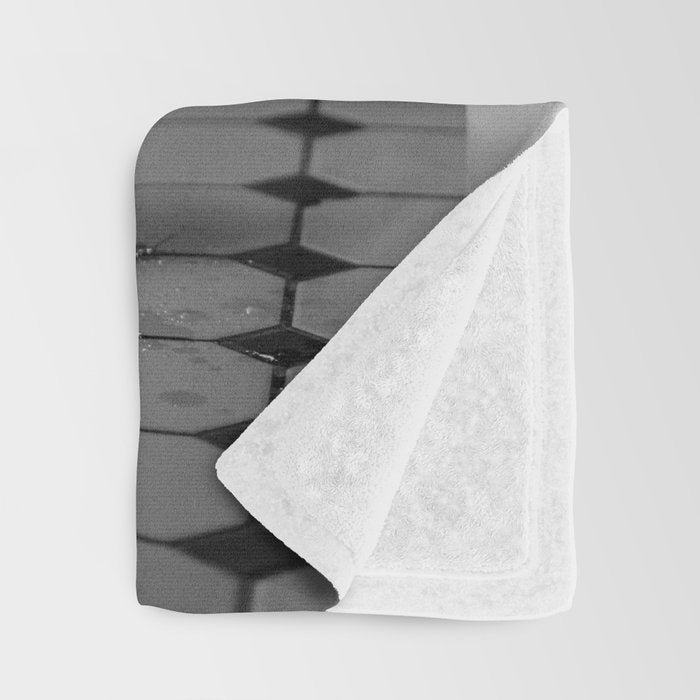 Let it all hang out; female portrait with candles in the bathtub black and white photograph - photography - photographs Throw Blanket Gallery Image 3