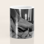 Let it all hang out; female portrait with candles in the bathtub black and white photograph - photography - photographs Coffee Mug Gallery Image 4