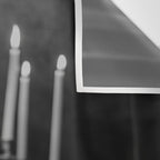 Let it all hang out; female portrait with candles in the bathtub black and white photograph - photography - photographs Wall Tapestry Gallery Image 3