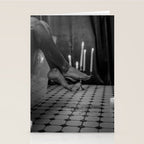Let it all hang out; female portrait with candles in the bathtub black and white photograph - photography - photographs Stationery Card Gallery Image 2