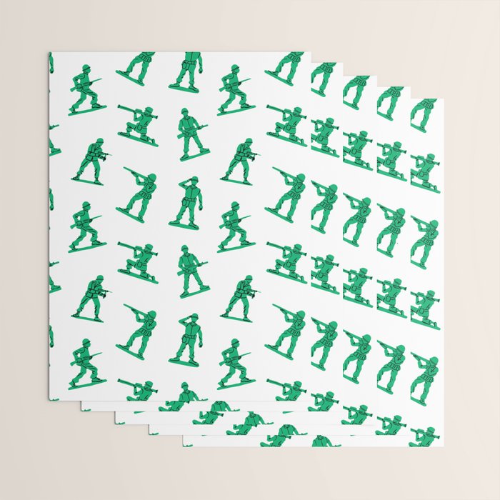 Retro toy soldier cartoon pattern Wrapping Paper Gallery Image 3