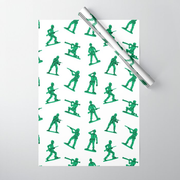 Retro toy soldier cartoon pattern Wrapping Paper Gallery Image 1