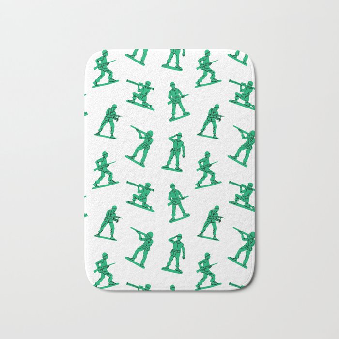 Retro toy soldier cartoon pattern Bath Mat Gallery Image 1