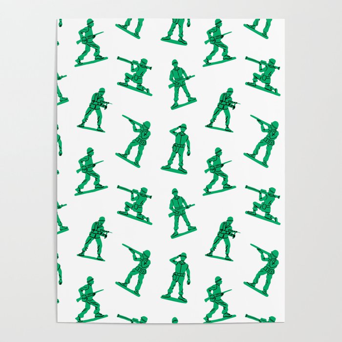 Retro toy soldier cartoon pattern Poster Gallery Image 4
