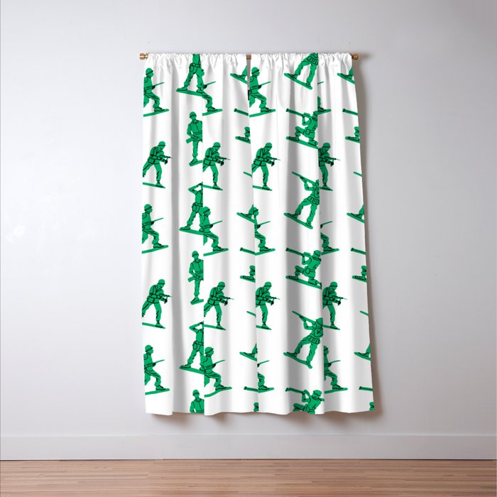 Retro toy soldier cartoon pattern Window Curtain Gallery Image 3