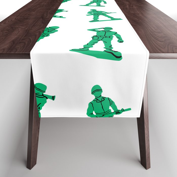 Retro toy soldier cartoon pattern Table Runner Gallery Image 1