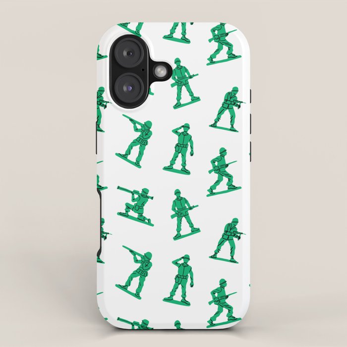 Retro toy soldier cartoon pattern iPhone Case Gallery Image 1