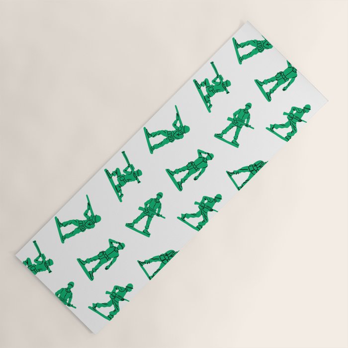 Retro toy soldier cartoon pattern Yoga Mat Gallery Image 1