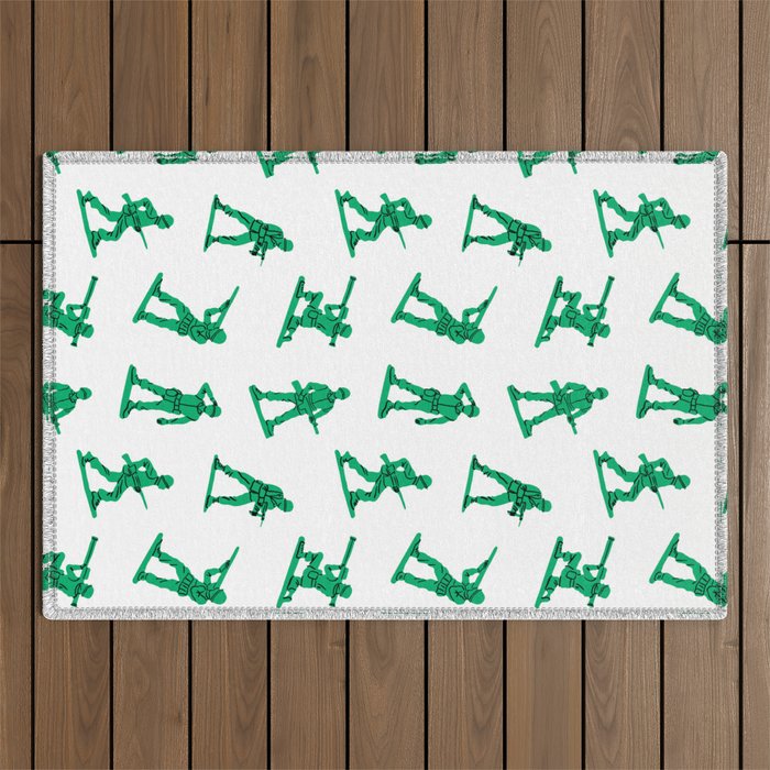 Retro toy soldier cartoon pattern Outdoor Rug Gallery Image 1