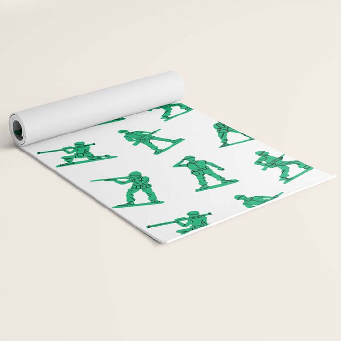Retro toy soldier cartoon pattern Yoga Mat Gallery Image 2