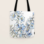 Blue Delphinium Flowers Tote Bag Gallery Image 1