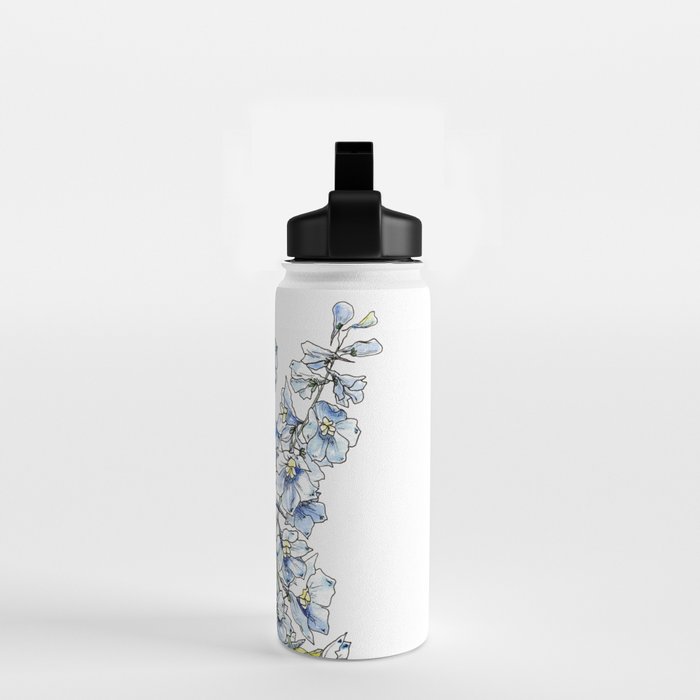 Blue Delphinium Flowers Water Bottle Gallery Image 2