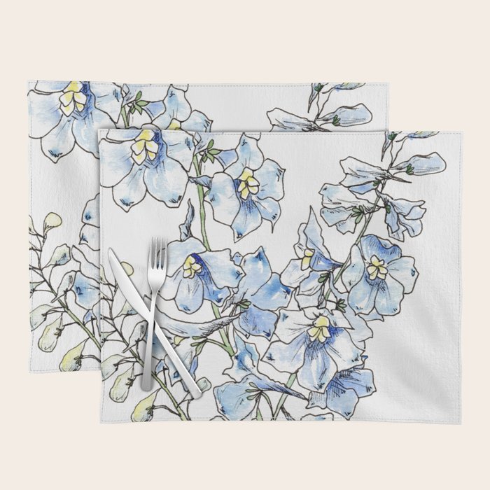 Blue Delphinium Flowers Placemat Gallery Image 1