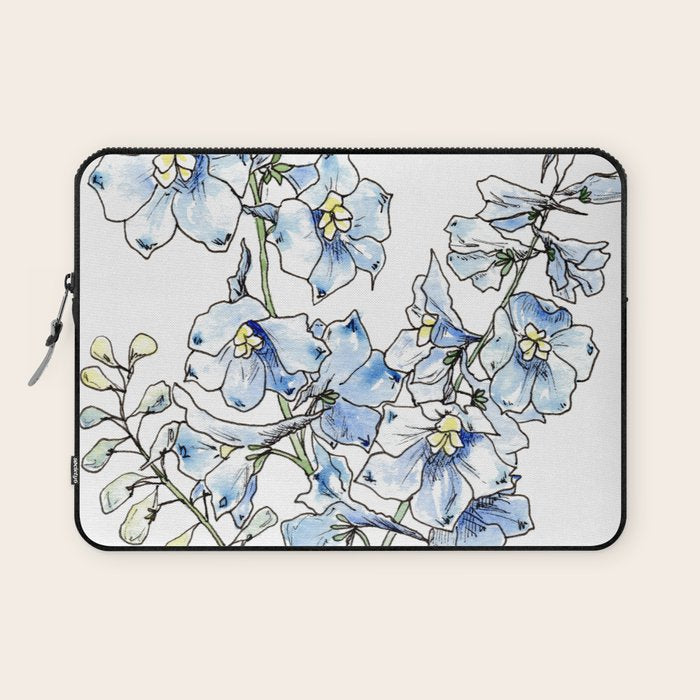 Blue Delphinium Flowers Laptop Sleeve Gallery Image 1