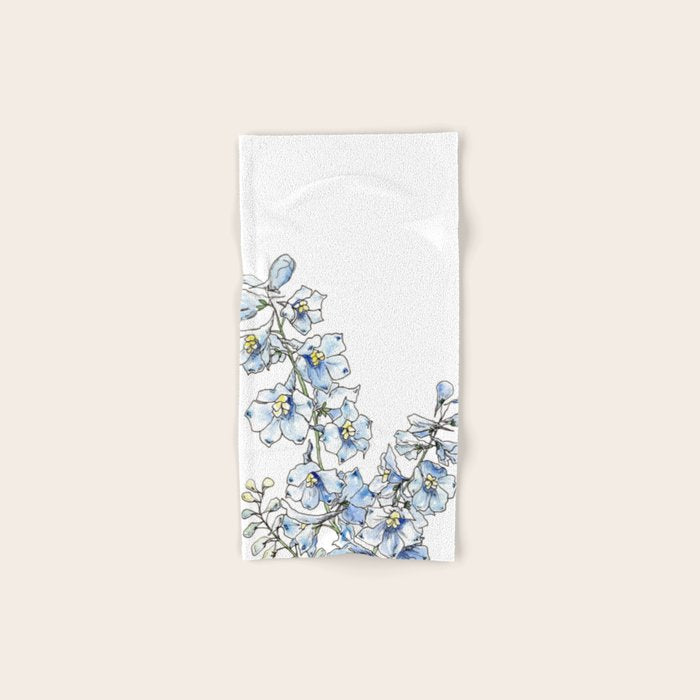 Blue Delphinium Flowers Bath Towel Gallery Image 1