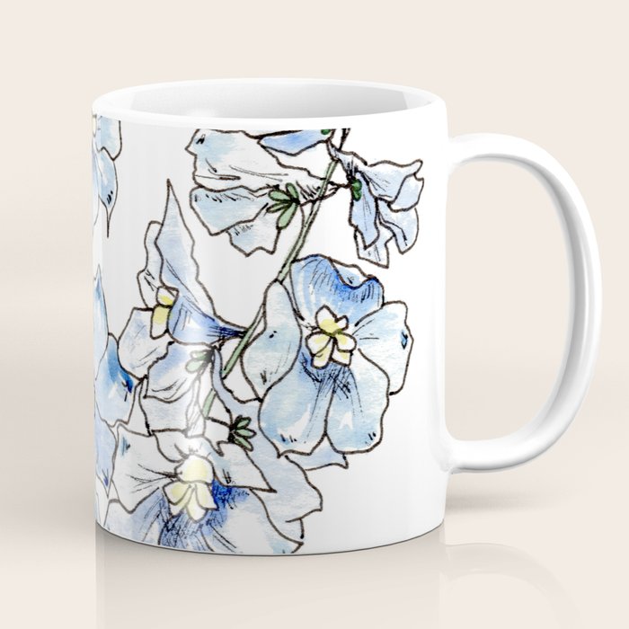 Blue Delphinium Flowers Coffee Mug Gallery Image 1