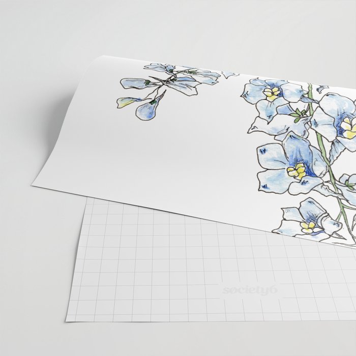 Blue Delphinium Flowers Wrapping Paper Gallery Image 2