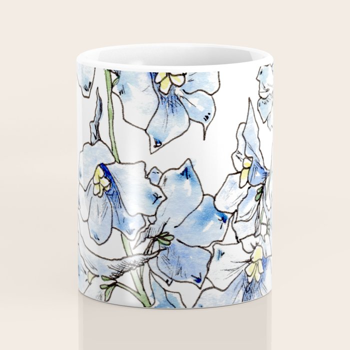 Blue Delphinium Flowers Coffee Mug Gallery Image 4