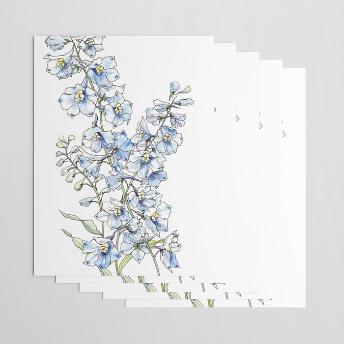 Blue Delphinium Flowers Wrapping Paper Gallery Image 3