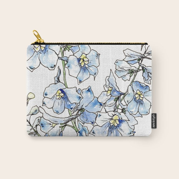 Blue Delphinium Flowers Carry All Pouch Gallery Image 1