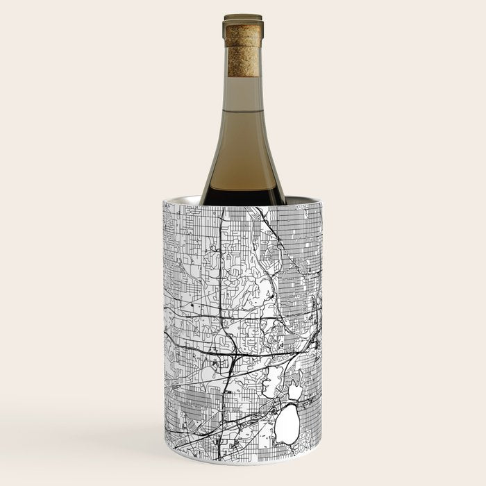 Minneapolis White Map Wine Chiller Gallery Image 2