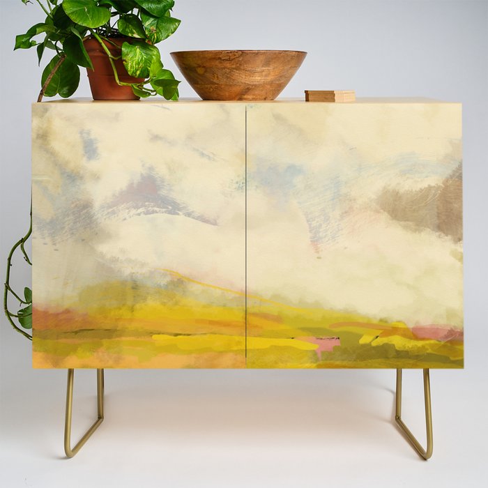 the sky over the fields abstract landscape Credenza Gallery Image 1