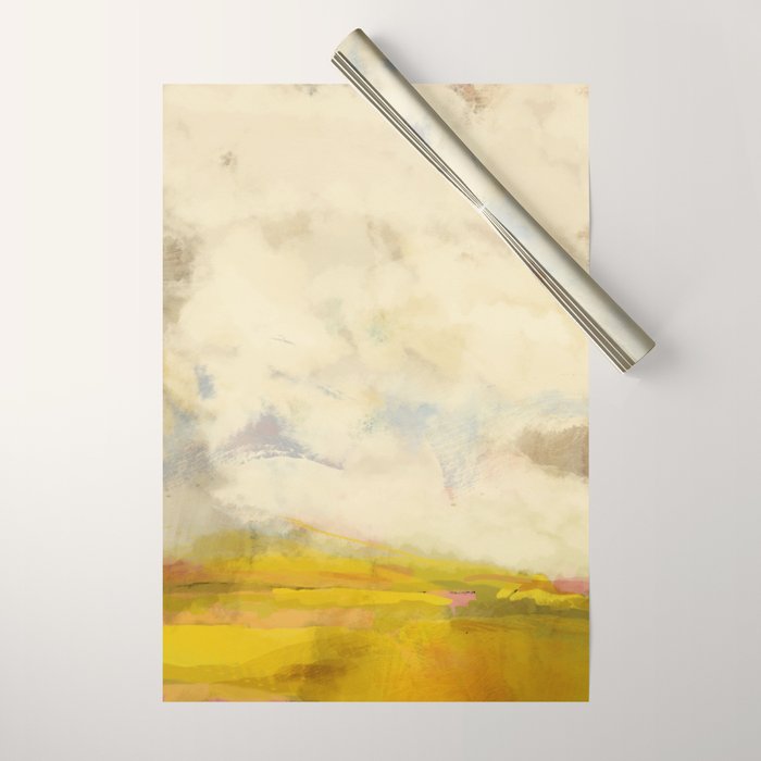 the sky over the fields abstract landscape Wrapping Paper Gallery Image 1
