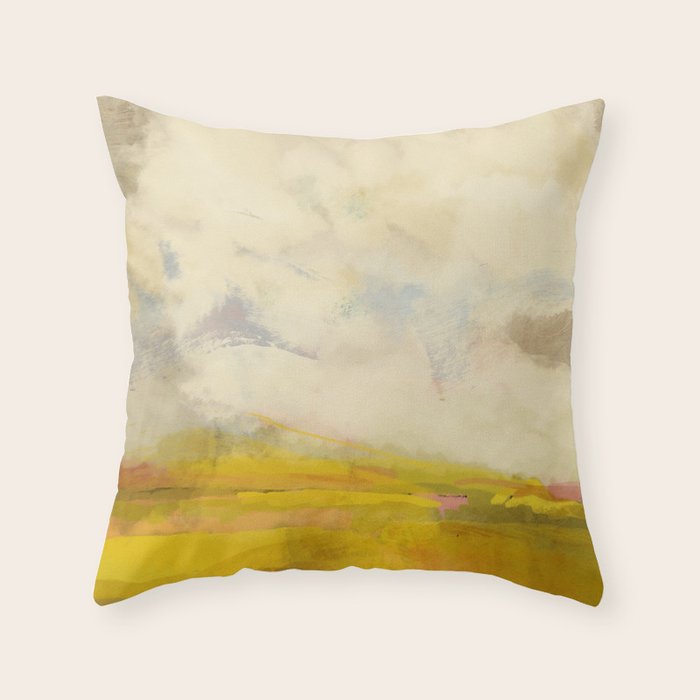 the sky over the fields abstract landscape Throw Pillow Gallery Image 6