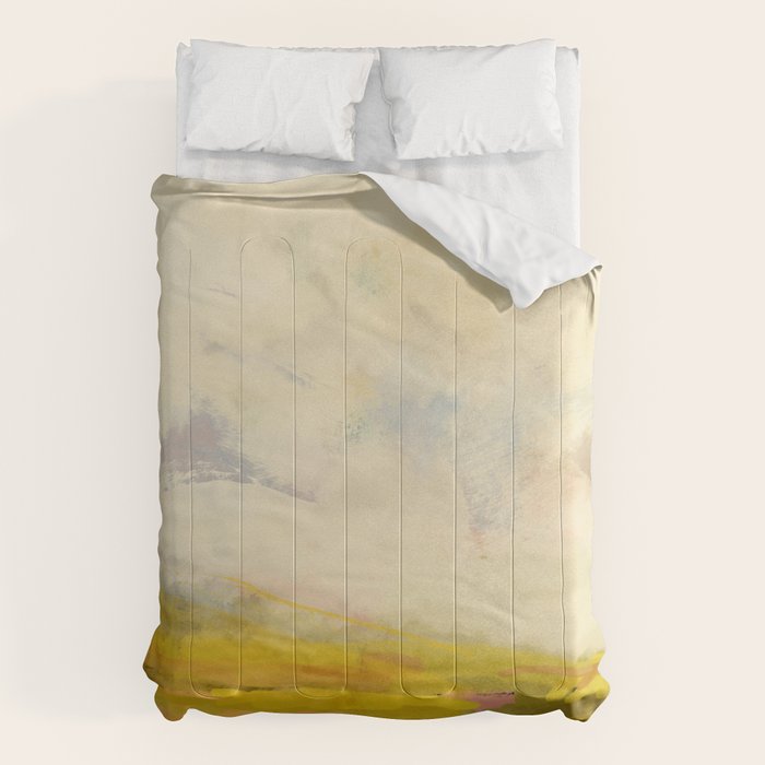 the sky over the fields abstract landscape Comforter Gallery Image 1