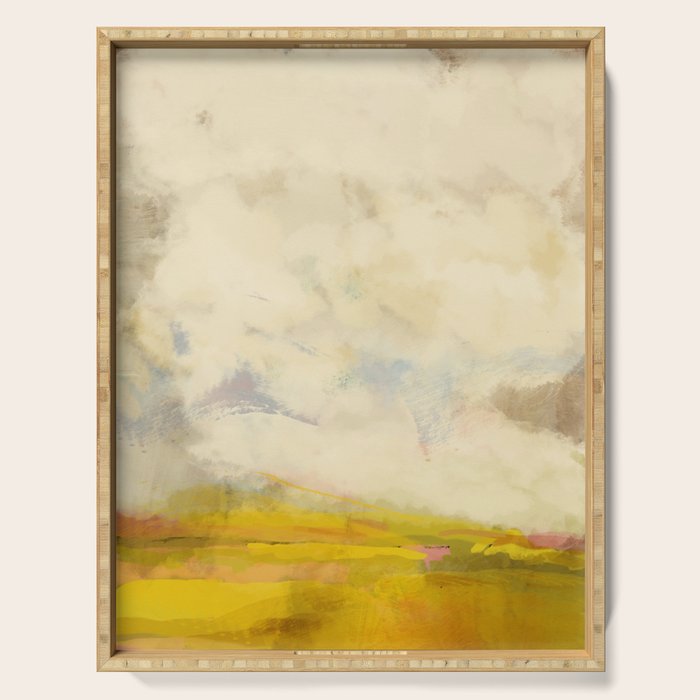 the sky over the fields abstract landscape Serving Tray Gallery Image 1