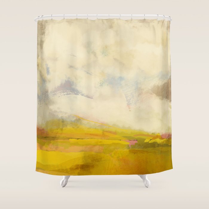 the sky over the fields abstract landscape Shower Curtain Gallery Image 1