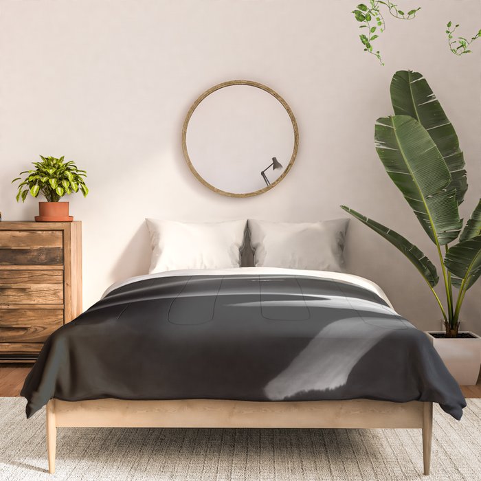 Orca, kill whale whale watching black and white nature photograph - photography - photographs Comforter Gallery Image 3