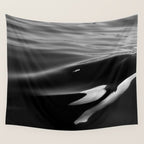 Orca, kill whale whale watching black and white nature photograph - photography - photographs Wall Tapestry Gallery Image 4