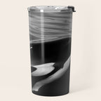 Orca, kill whale whale watching black and white nature photograph - photography - photographs Travel Mug Gallery Image 2