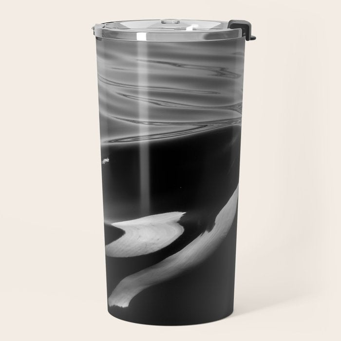 Orca, kill whale whale watching black and white nature photograph - photography - photographs Travel Mug Gallery Image 2