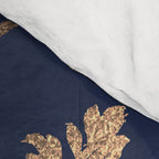 Elegant navy blue gold glitter floral damask Comforter Gallery Image 4