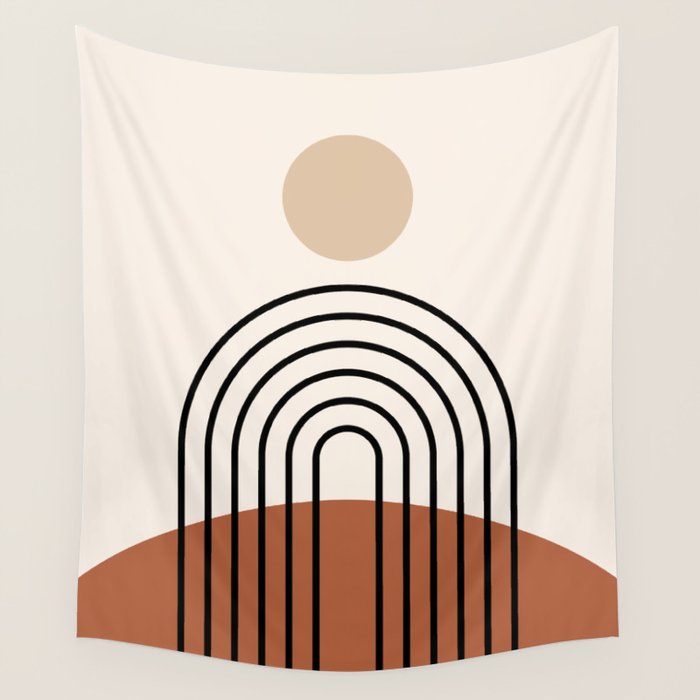 Abstraction_SUN_LINE_BOHEMIAN_LANDSCAPE_POP_ART_1129B Wall Tapestry Gallery Image 4