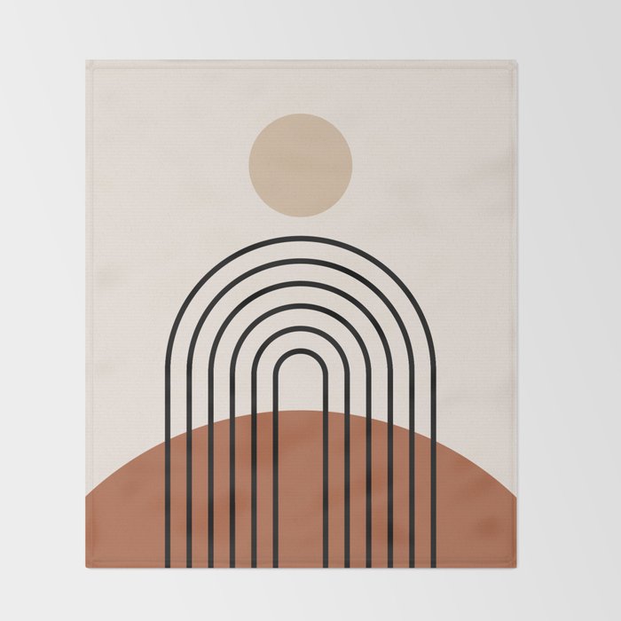 Abstraction_SUN_LINE_BOHEMIAN_LANDSCAPE_POP_ART_1129B Throw Blanket Gallery Image 2
