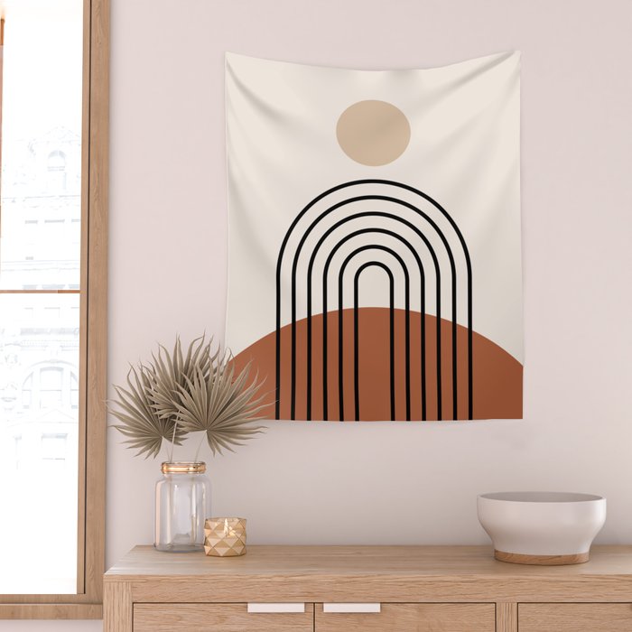 Abstraction_SUN_LINE_BOHEMIAN_LANDSCAPE_POP_ART_1129B Wall Tapestry Gallery Image 2