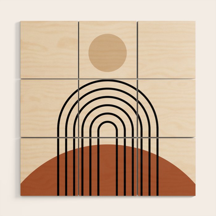 Abstraction_SUN_LINE_BOHEMIAN_LANDSCAPE_POP_ART_1129B Wood Wall Art Gallery Image 1