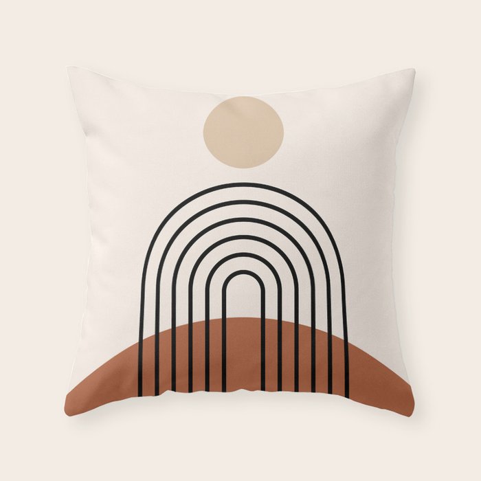 Abstraction_SUN_LINE_BOHEMIAN_LANDSCAPE_POP_ART_1129B Throw Pillow Gallery Image 1