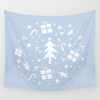Happy Holidays monochromatic Wall Tapestry Gallery Image 4