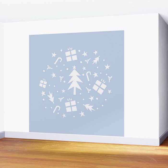 Happy Holidays monochromatic Wall Mural Gallery Image 2