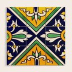 talaveramexican tile Wood Wall Art Gallery Image 1