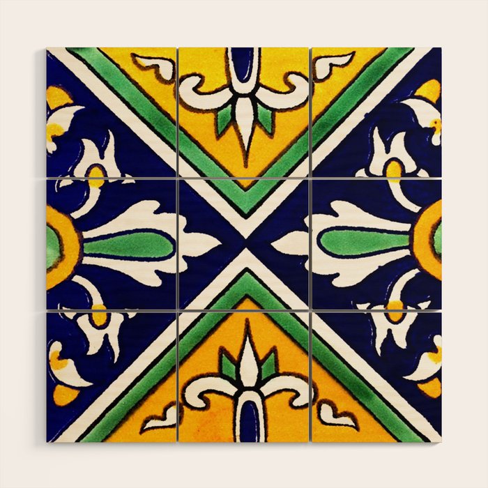 talaveramexican tile Wood Wall Art Gallery Image 1