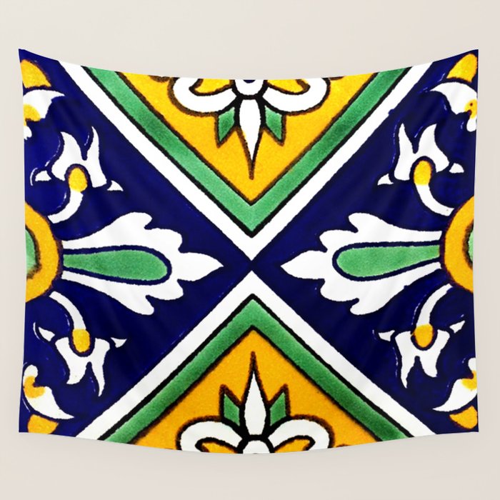 talaveramexican tile Wall Tapestry Gallery Image 4