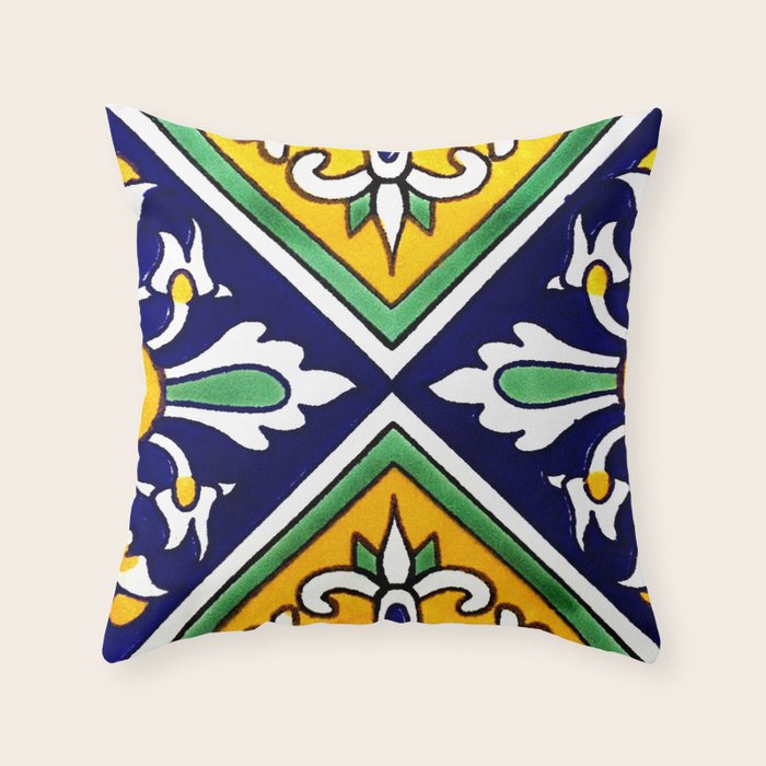 talaveramexican tile Throw Pillow Gallery Image 6